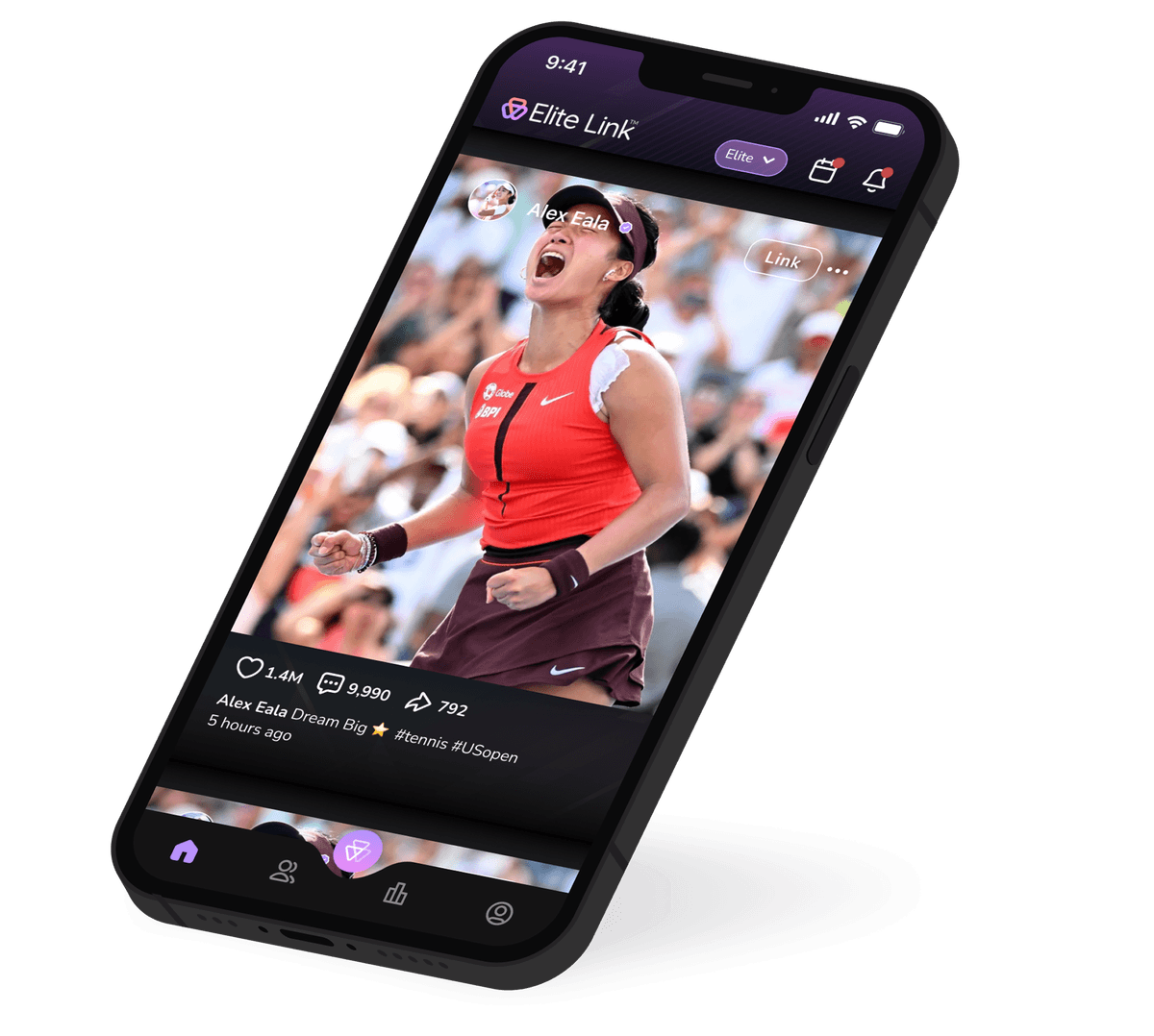 Elite Link app showing athlete comparison